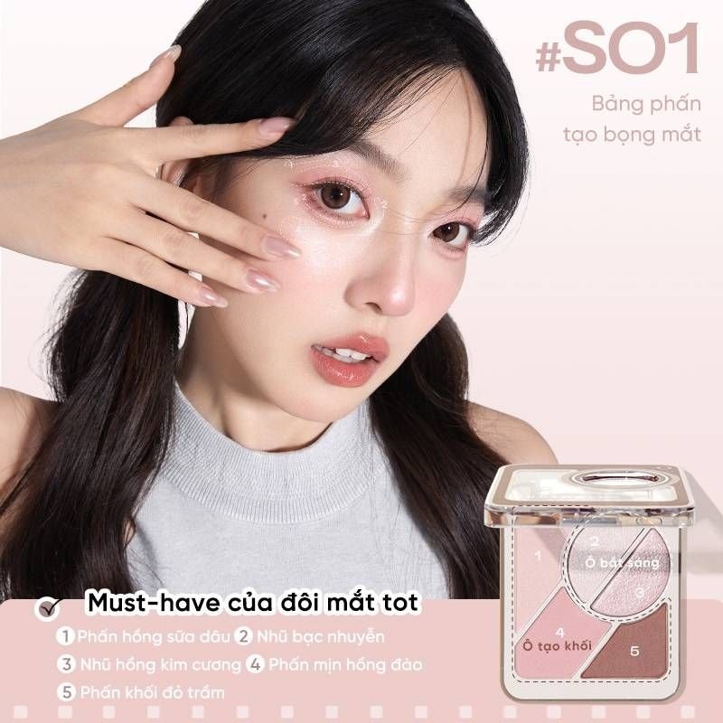 Bảng Phấn Mắt Đa Năng 5 Ô Judydoll Multi 5-Color Palette 4,5g - S01