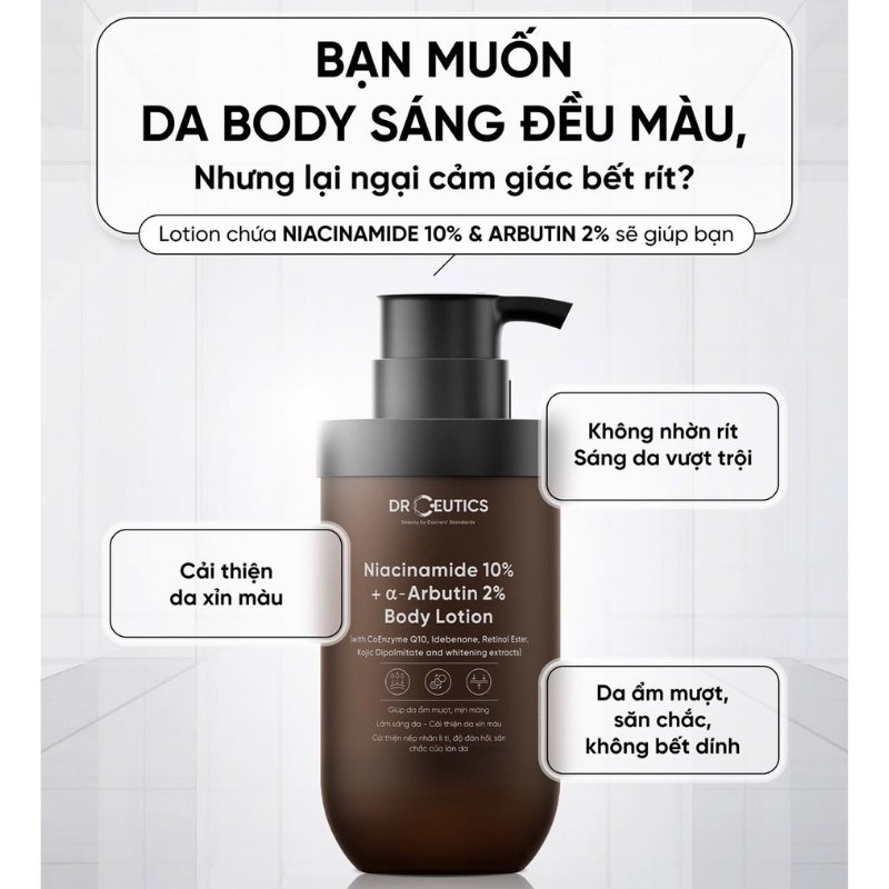 Sữa Dưỡng Thể Trắng Da Niacinamide 10%+ α- Arbutin 2% DrCeutics Body Lotion 200g