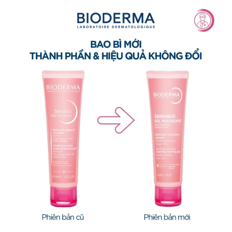 Gel Rửa Mặt Tạo Bọt Cho Da Nhạy Cảm Bioderma Sensibio Gel Moussant (Nhập Khẩu) (Mẫu Mới)