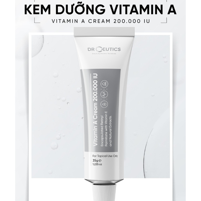 Kem Dưỡng Làm Sáng Da DrCeutics Vitamin A Cream 200.000 IU 35g