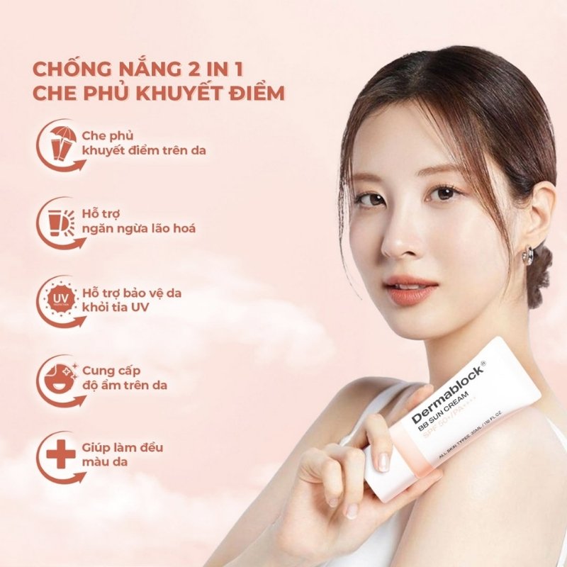 Kem Chống Nắng Che Khuyết Điểm 2 In 1 Dermablock BB Sun Cream SPF50+ 35ml