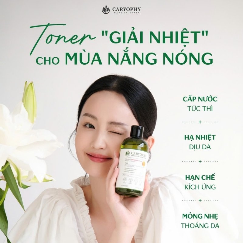 Nước Hoa Hồng Caryophy Ngừa Mụn Kiềm Dầu Giảm Thâm Portulaca Toner 300ml