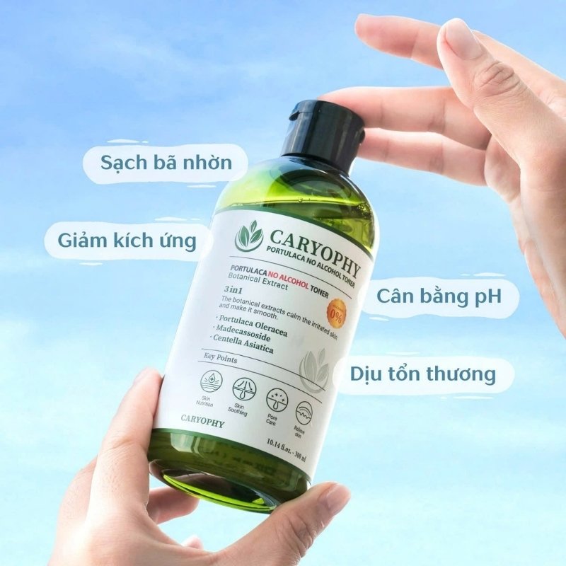 Nước Hoa Hồng Caryophy Ngừa Mụn Kiềm Dầu Giảm Thâm Portulaca Toner 300ml