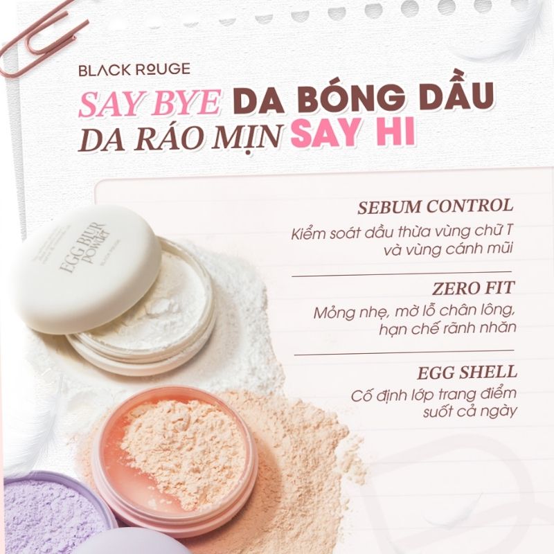 Phấn Phủ Bột Black Rouge Egg Blur Powder 5g
