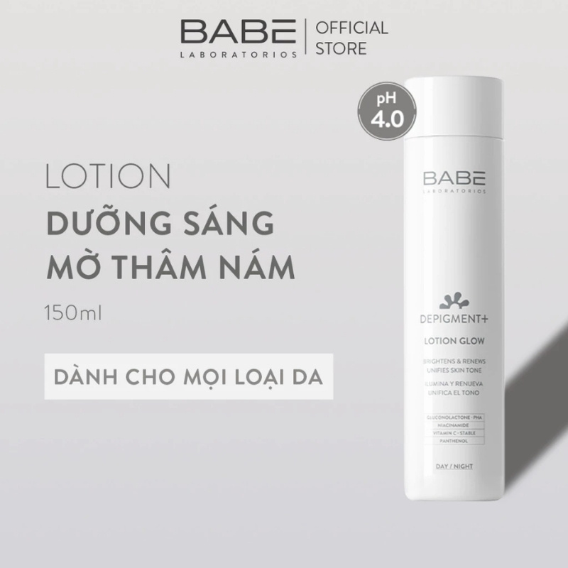 Nước Hoa Hồng Làm Sáng Da Giảm Thâm Nám Babe Depigment+ Lotion Glow 150ml