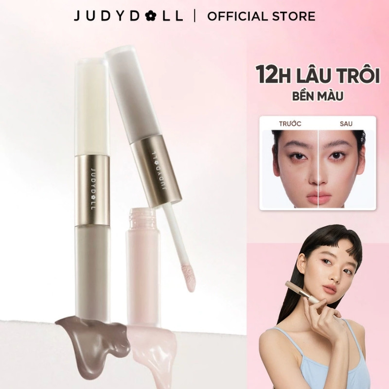 Kem Tạo Khối & Bắt Sáng Judydoll 2 Đầu Liquid Highlighter & Contour Duo 4,8g