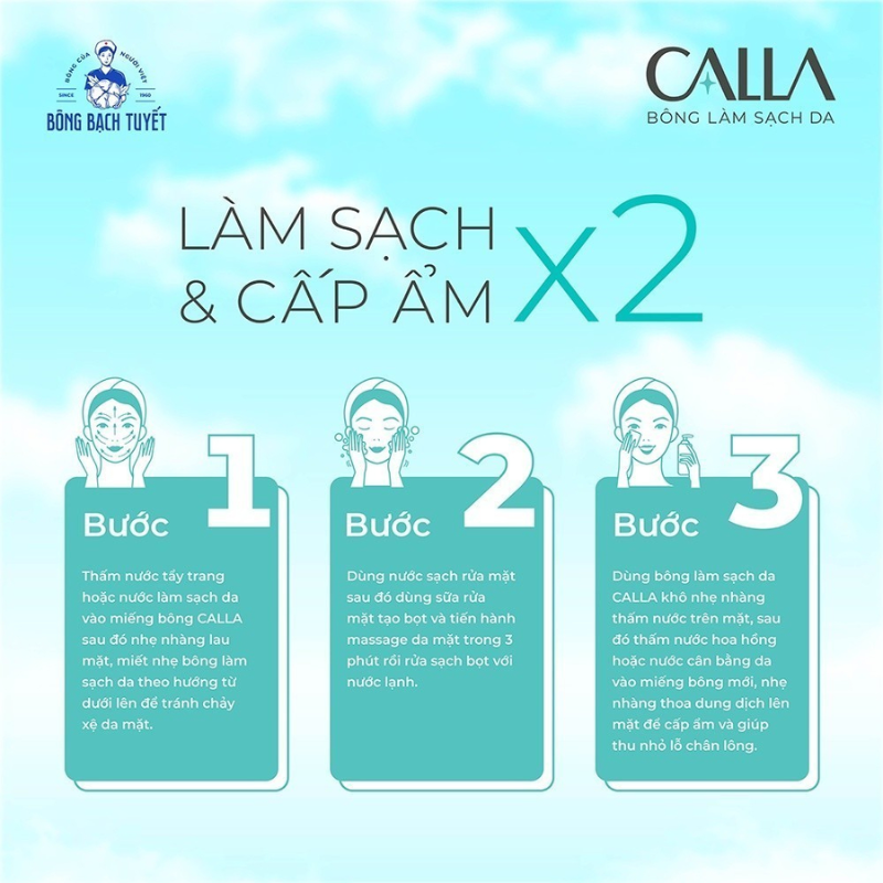 Bông Tẩy Trang Sạch Sâu Calla Deep Clean (Xanh)