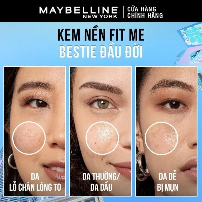 Kem Nền Maybelline Kiềm Dầu Chống Nắng Fit Me Matte+Poreless Foundation SPF22 (Mẫu Mới)