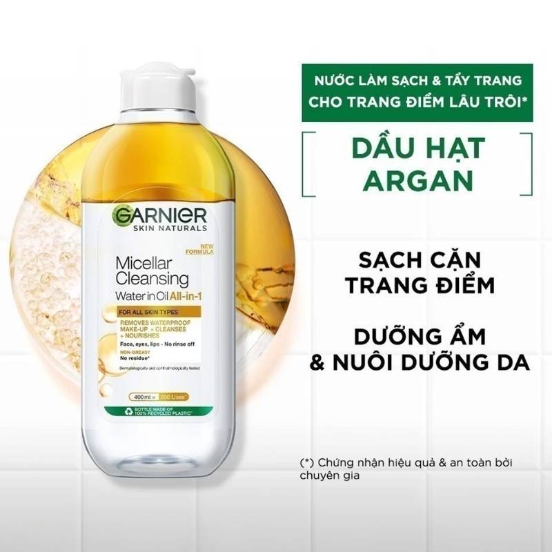 Nước Tẩy Trang Garnier Micellar Water In Oil All In 1 (Nhập Khẩu)