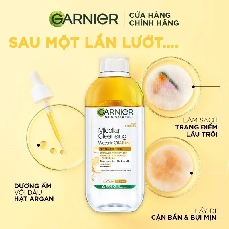 Nước Tẩy Trang Garnier Micellar Water In Oil All In 1 (Nhập Khẩu)
