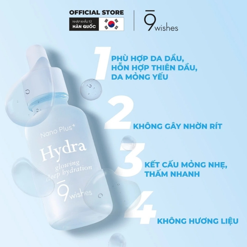 Tinh Chất Dưỡng Ẩm Sáng Da 9Wishes Hydra Glowing Deep Hydration Nano Plus
