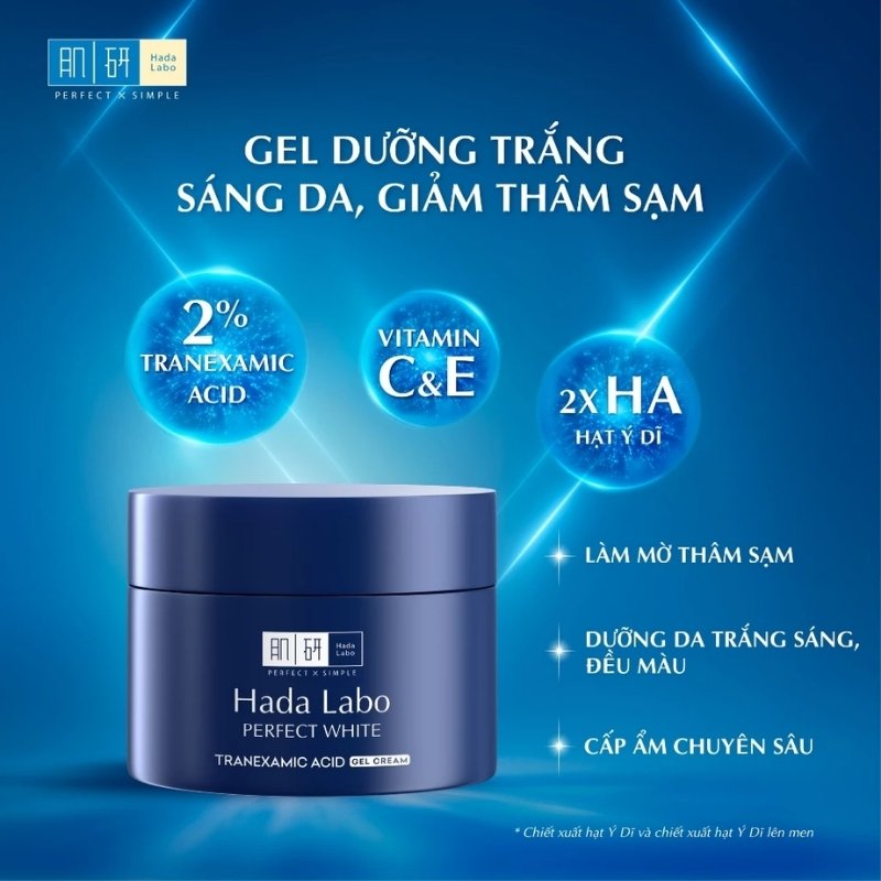 Gel Dưỡng Trắng Da Hada Labo Perfect White Tranexamic Acid Gel Cream 50g