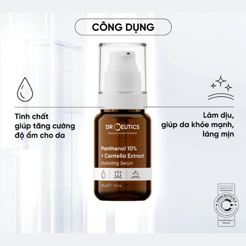 Serum Cấp Ẩm Và Phục Hồi Da DrCeutics Panthenol 10% + Centella Extract Hydrating 40g