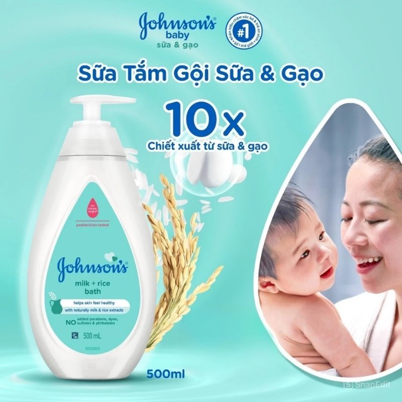 Sữa Tắm Gội Dành Cho Bé Johnson's Sữa Và Gạo Baby Bath