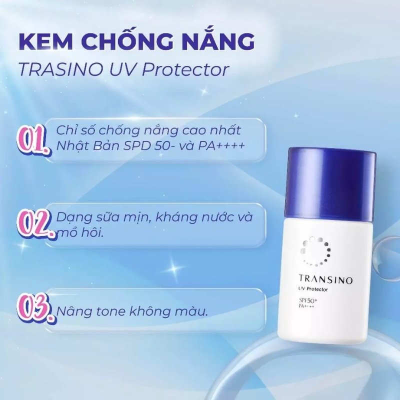 Kem Chống Nắng Trắng Da Transino UV Protector SPF50+ 30ml (Mẫu Mới)