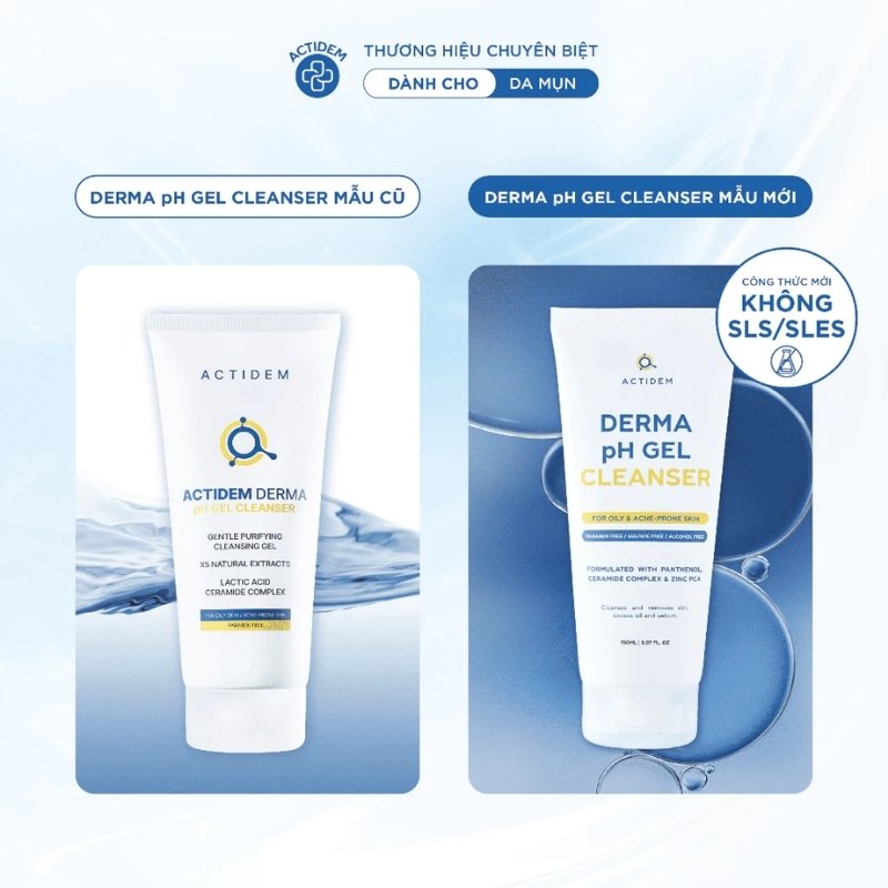 Gel Rửa Mặt Dành Cho Da Dầu Mụn Actidem Derma pH Gel Cleanser 150ml