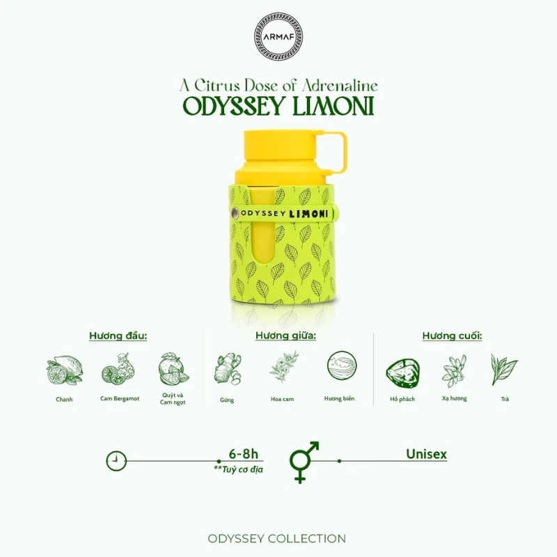 Nước Hoa Unisex Armaf Odyssey Limoni EDP 100ml (Fresh Edition)