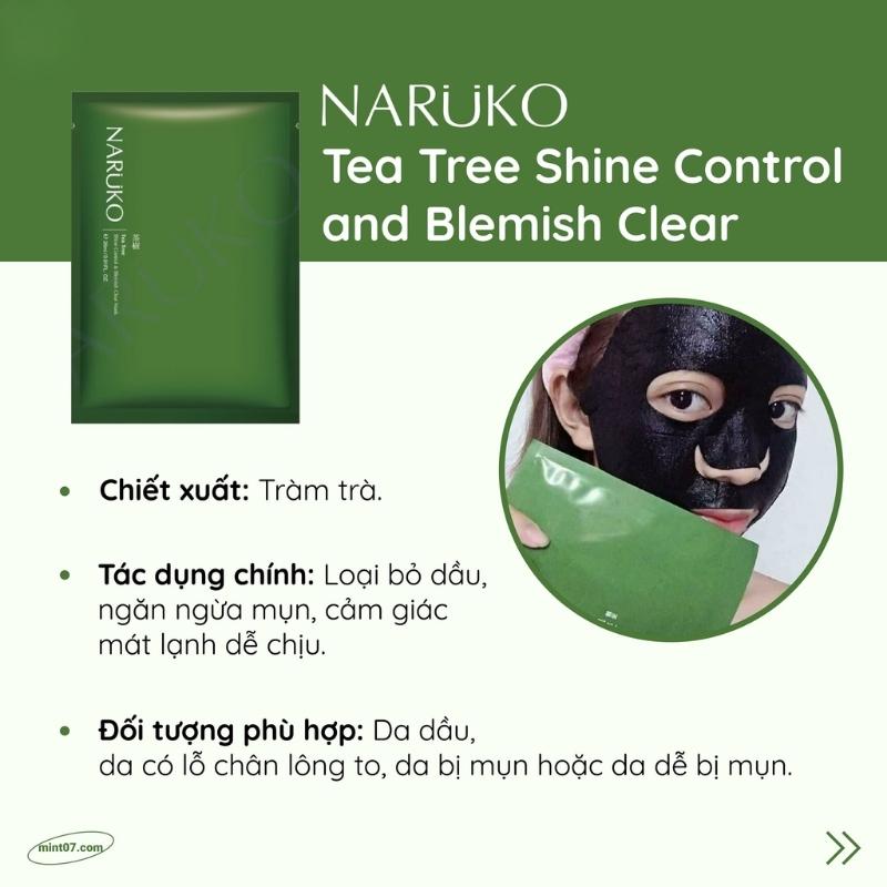 Mặt Nạ Giấy Naruko Tea Tree Shine Control Blemish Clear (Tràm Trà)