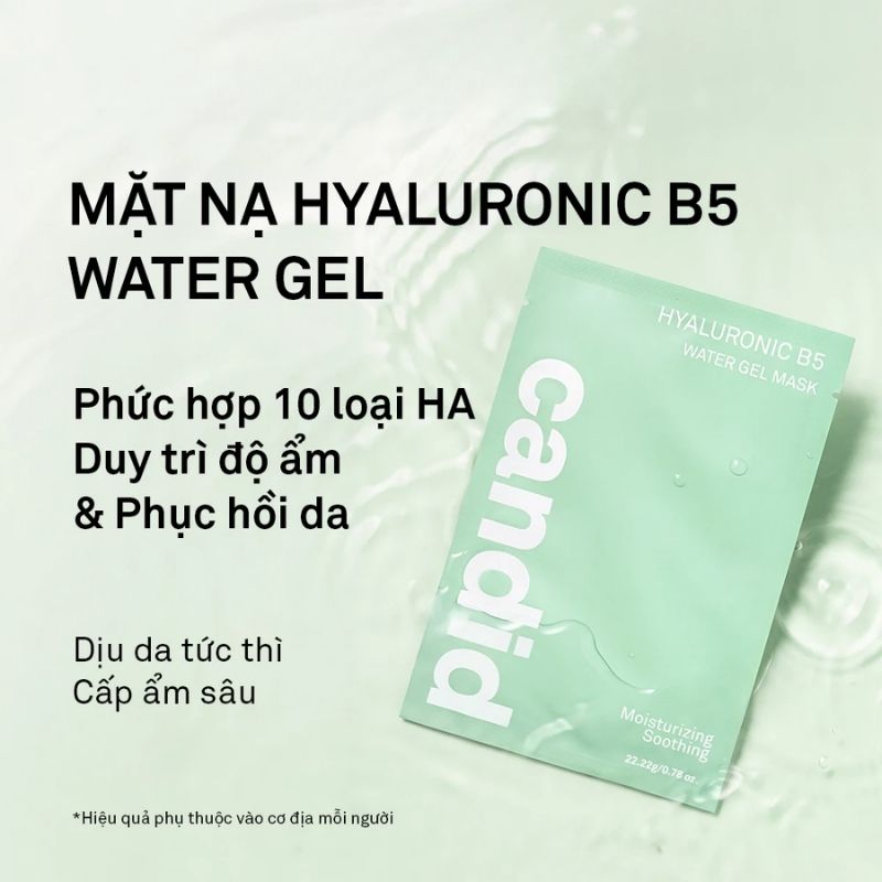 Mặt Nạ Giấy Cẩp Ẩm Phục Hồi Da Candid Hyaluronic B5 Water Gel Mask