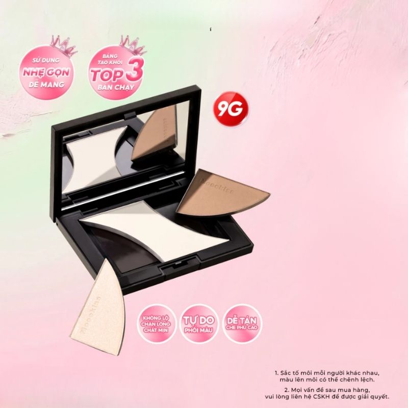Bảng Phấn Tạo Khối 3 Màu Mooekiss Three-Color Contouring Palette 9g - 01