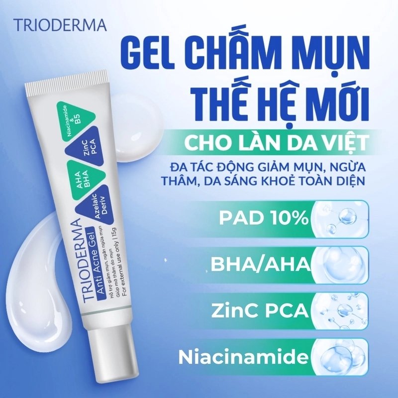 Gel Chấm Mụn Trioderma Anti Acne Gel 15g