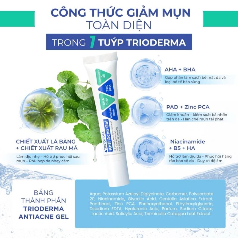 Gel Chấm Mụn Trioderma Anti Acne Gel 15g
