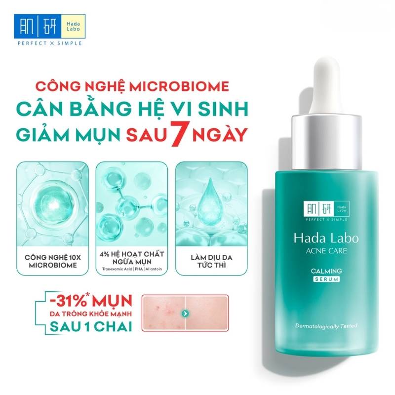 Serum Dưỡng Ẩm Cho Da Mụn, Nhạy Cảm Hada Labo Acne Care Calming 30ml