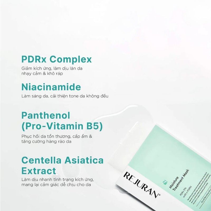 Mặt Nạ Dưỡng Ẩm Phục Hồi Cho Da Nhạy Cảm Rejujan Moisture Treatment Mask PDRx 5% 23ml