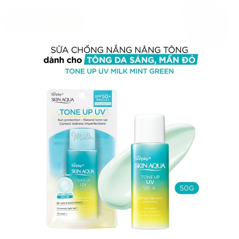Sữa Chống Nắng Hiệu Chỉnh Sắc Da Skin Aqua Tone Up UV Milk 50g (Mint Green) (Nhập Khẩu)
