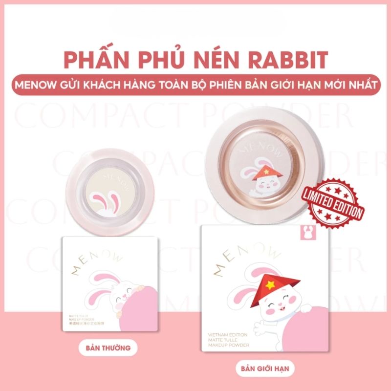 Phấn Phủ Dạng Nén Trong Suốt Menow Matte Tuttle Compact Powder 8,5g (Vietnam Edition)