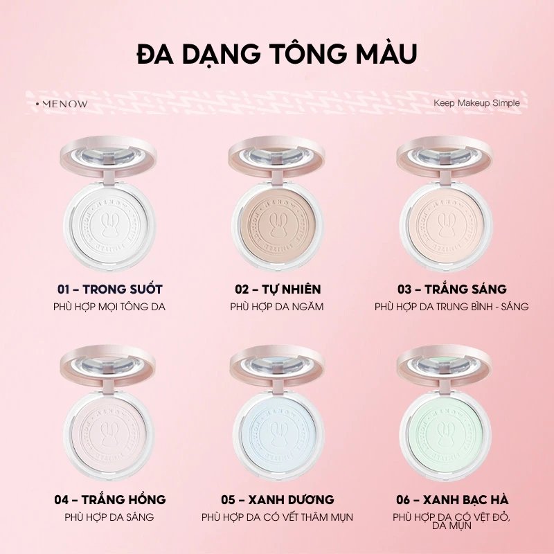 Phấn Phủ Dạng Nén Trong Suốt Menow Matte Tuttle Compact Powder 8,5g (Vietnam Edition)