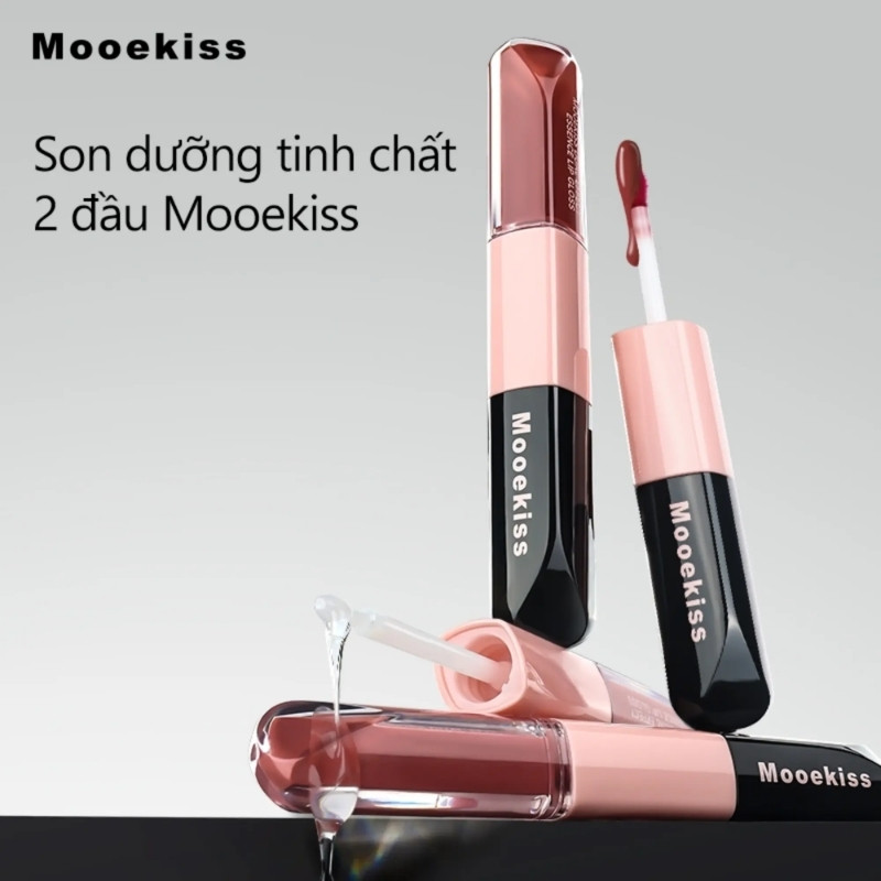 Son Bóng Hai Đầu Dưỡng Môi Đa Năng Mooekiss Dual Effect Lip Gloss (3ml+3ml)