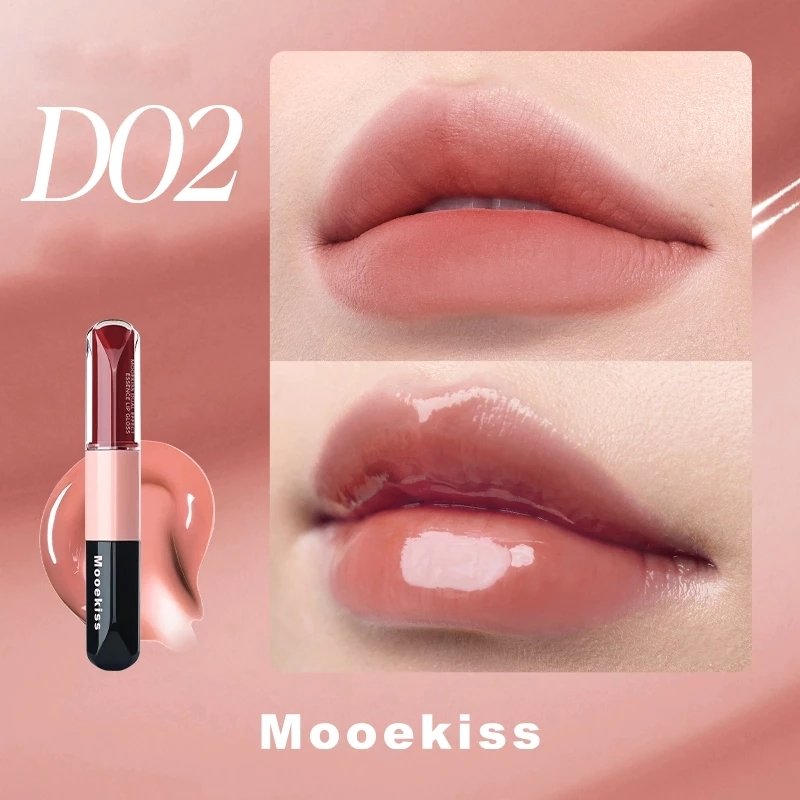 Son Bóng Hai Đầu Dưỡng Môi Đa Năng Mooekiss Dual Effect Lip Gloss (3ml+3ml)