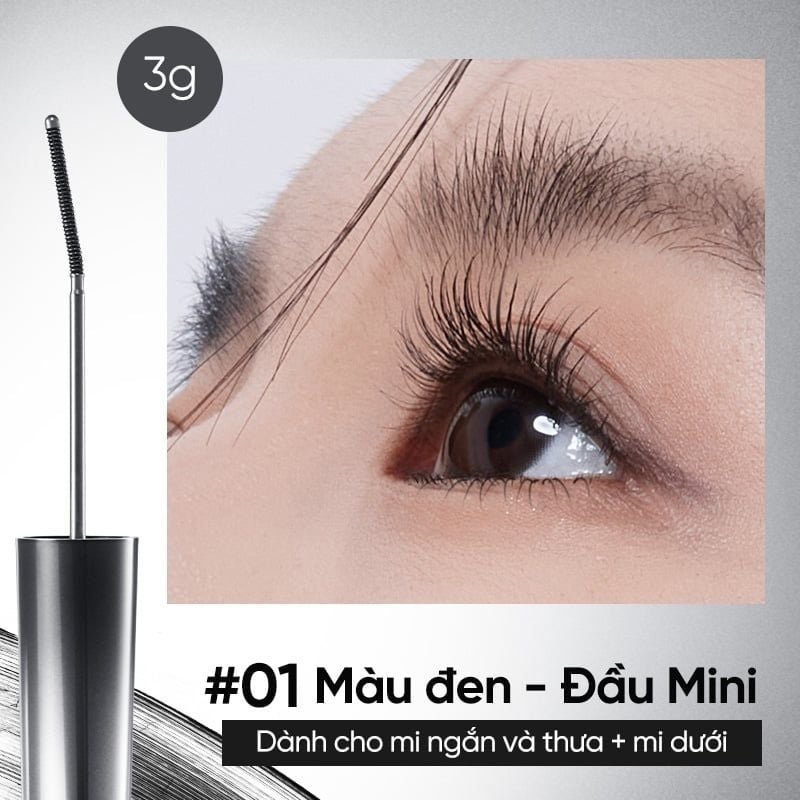 Mascara Làm Cong, Dài & Tơi Mi, Chống Nước Judydoll Fine Curling Mascara 3g - 01 (Mẫu Mới)