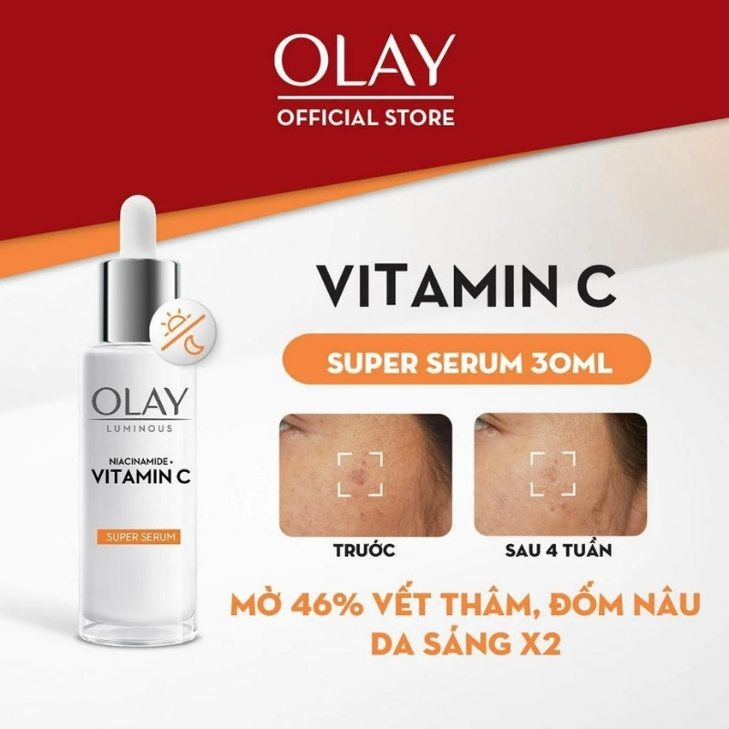 Serum Mờ Vết Thâm, Đốm Nâu, Dưỡng Sáng Da Olay Super Serum Luminous Niacinamide + Vitamin C 30ml