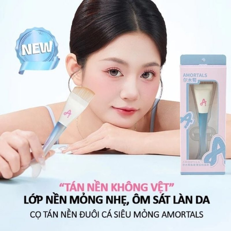 Cọ Tán Nền Tiên Cá Đầu Vát Che Phủ Tự Nhiên Amortals Fish Tail Slim Arc Foundation Brush