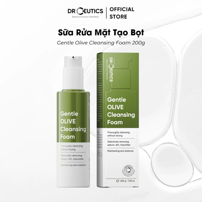 Sữa Rửa Mặt DrCeutics Gentle Olive Cleansing Foam 200g