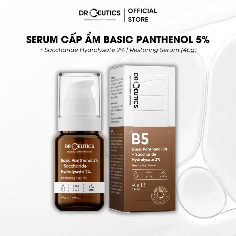 Tinh Chất DrCeutics Phục Hồi Da Basic Panthenol 5% + Saccharide Hydrolysate 2% Restoring 40g