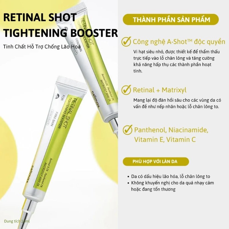 Tinh Chất Celimax The Vita-A Retinal Shot Tightening Booster 15ml