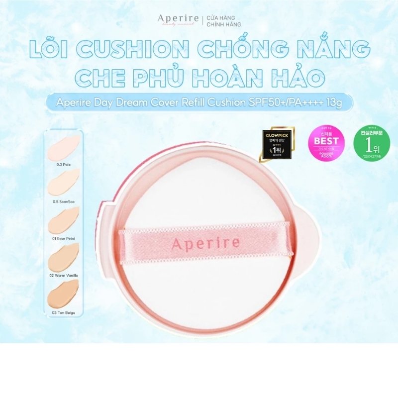 Lõi Phấn Nước Aperire Day Dream Cover 13g - 01 Rose Petal