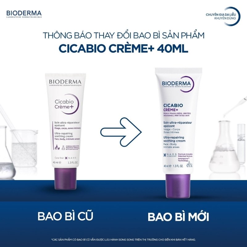 Kem Dưỡng Bioderma Làm Dịu, Hỗ Trợ Phục Hồi Da Cicabio Creme+ 40ml (Mẫu Mới)