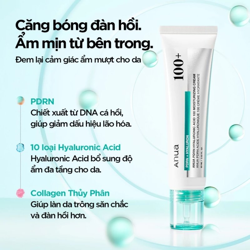 Kem Dưỡng Ẩm Anua PDRN Hyaluronic Acid 100 Moisturizing Cream 60ml