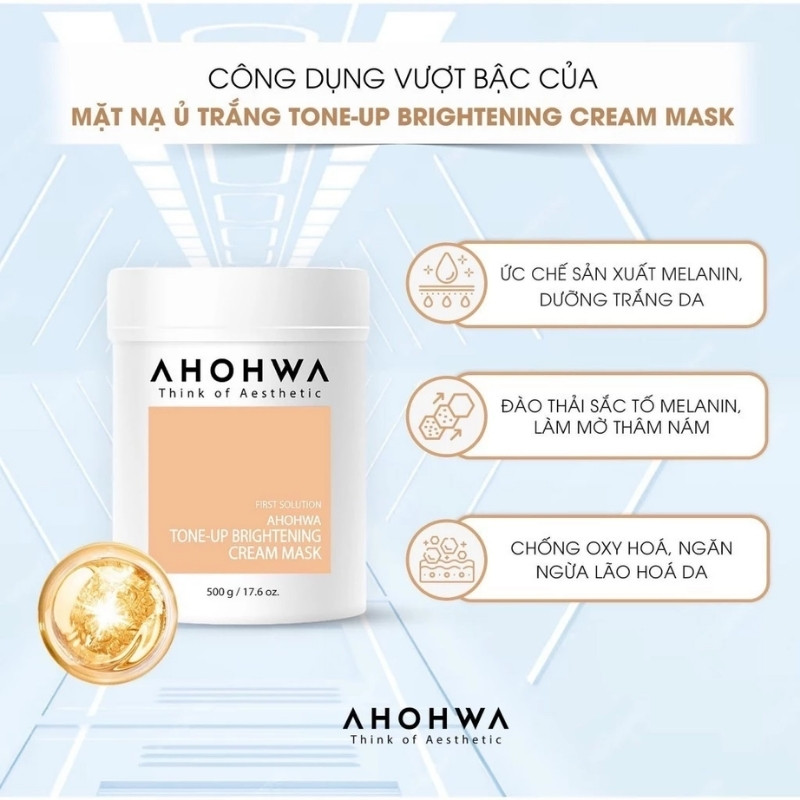 Mặt Nạ Kem Ủ Trắng Ahohwa Tone-Up Brightening Cream Mask 100g (Nhập Khẩu)