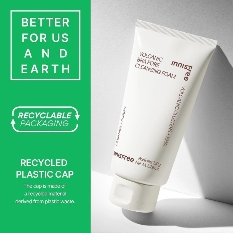 Sữa Rửa Mặt Innisfree Kiểm Soát Nhờn Tro Núi Lửa Volcanic BHA Pore Cleansing Foam 150g (Mẫu Mới) (Nhập Khẩu)
