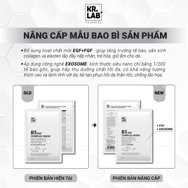 Mặt Nạ Cấp Ẩm Phục Hồi Kr.Lab+ B5 EGF Complex Mask 25ml (Mẫu Mới 2026)