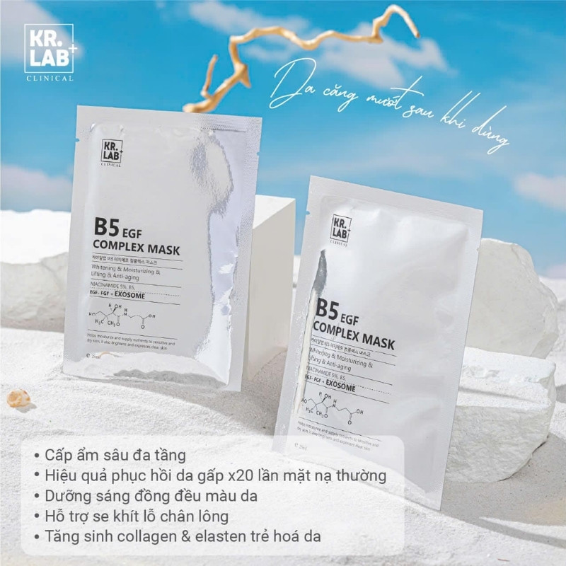 Mặt Nạ Cấp Ẩm Phục Hồi Kr.Lab+ B5 EGF Complex Mask 25ml (Mẫu Mới 2026)