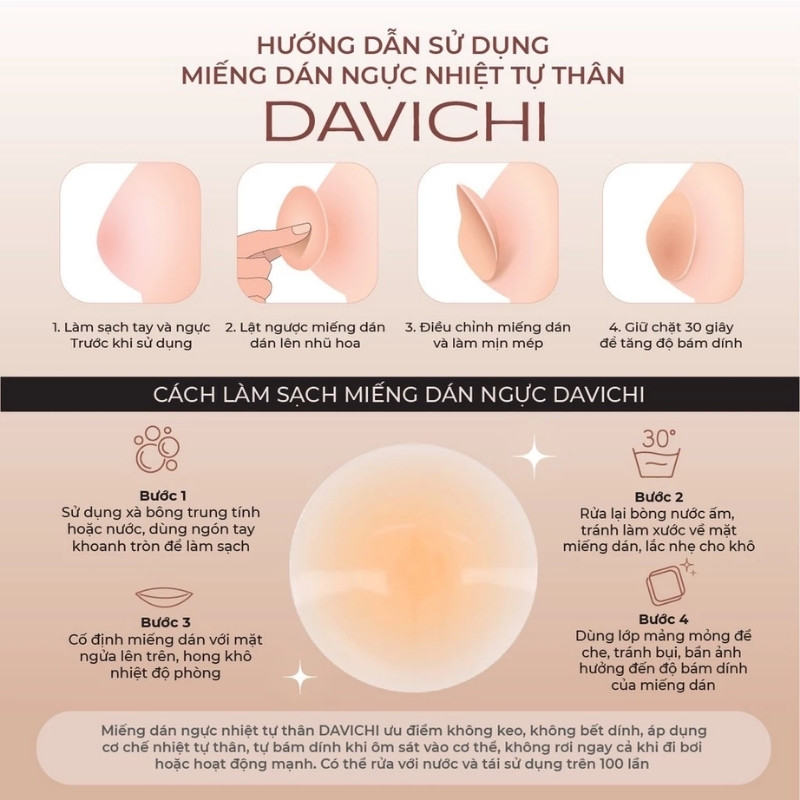 Miếng Dán Ngực Davichi Lingerie Nipple Covers (Hộp 2 Cặp)