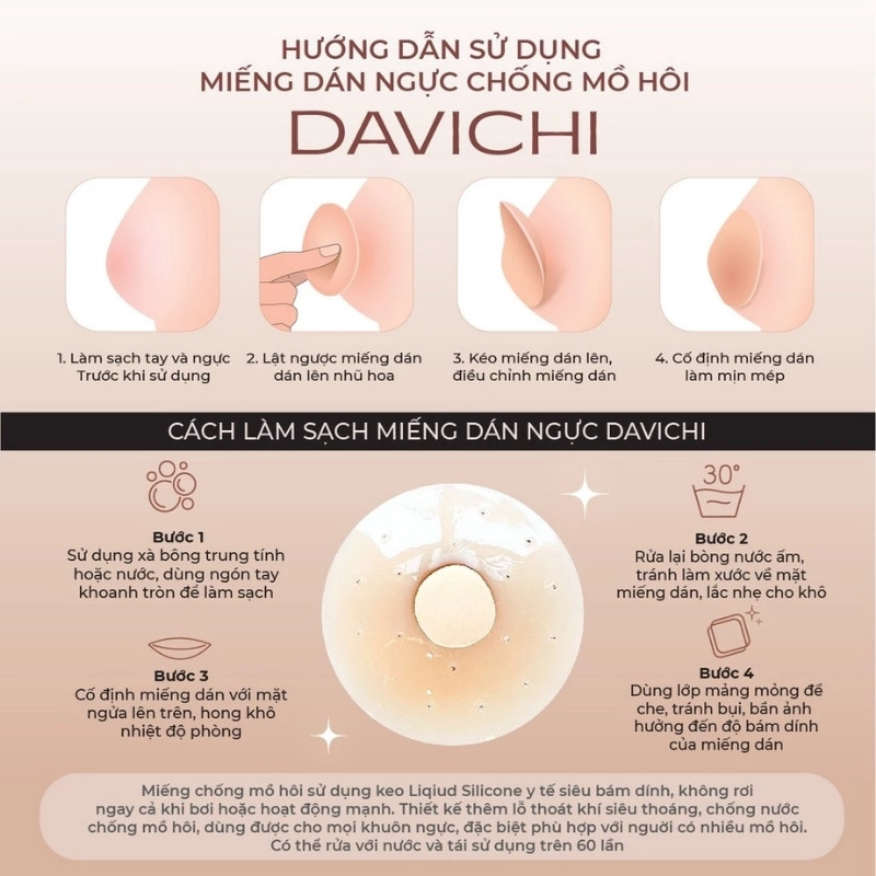 Miếng Dán Ngực Davichi Lingerie Nipple Covers (Hộp 2 Cặp)