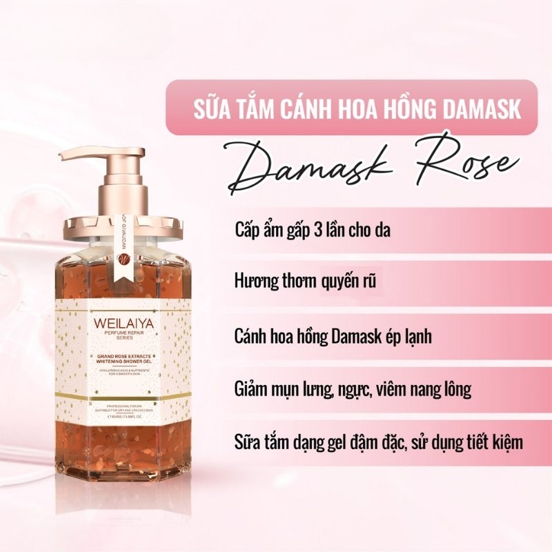 Sữa Tắm Trắng Da Weilaiya Grand Rose Extracts Whitening Shower Gel