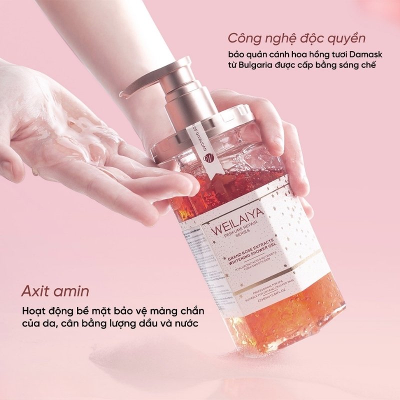 Sữa Tắm Trắng Da Weilaiya Grand Rose Extracts Whitening Shower Gel